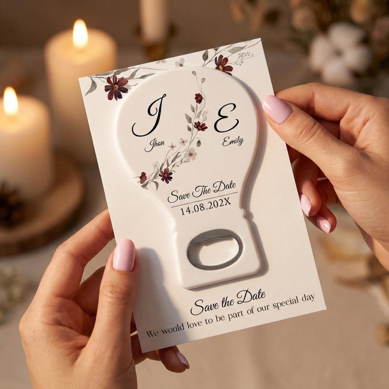 Light Bulb Wedding Bottle Opener Magnets