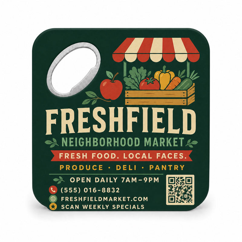 Local Grocery Store Bottle Opener Magnets
