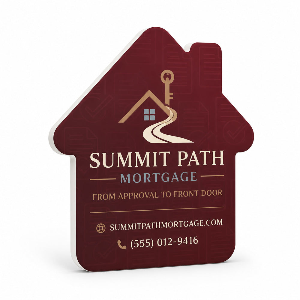 Mortgage Broker Closing custom logo bottle opener magnet - front view of the printed promotional magnet