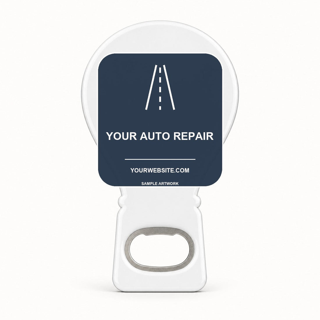 Sample branded business bottle opener magnet artwork