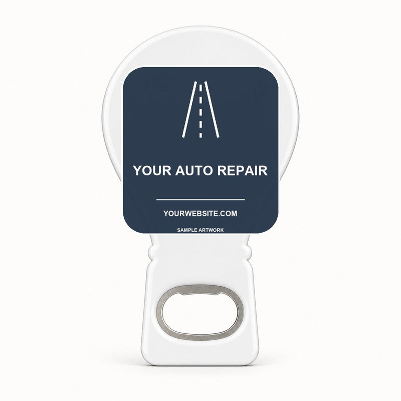 Sample branded business bottle opener magnet artwork