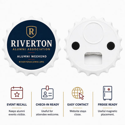 Alumni Event custom logo bottle opener magnet - product features