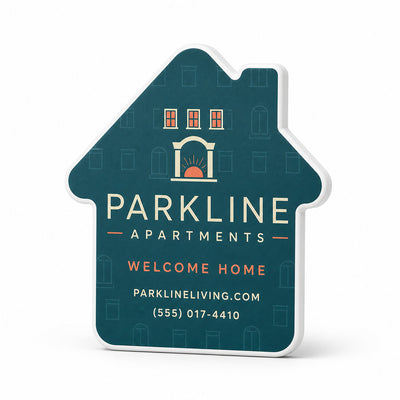 Apartment Move-In custom logo bottle opener magnet - front view of the printed promotional magnet