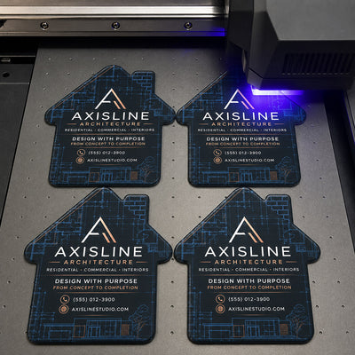 Architecture Firm custom logo bottle opener magnet - close-up of the UV printed logo