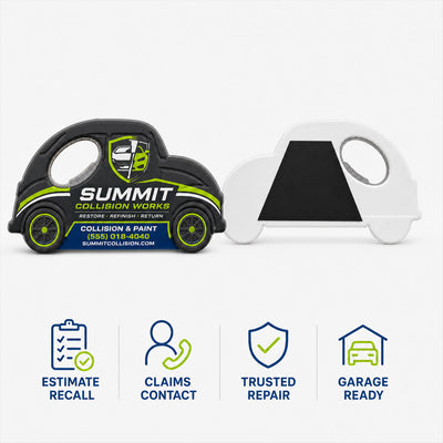 Auto Body Shop custom logo bottle opener magnet - product features