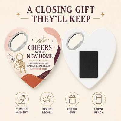 Cheers to Your New Home custom logo bottle opener magnet - product features