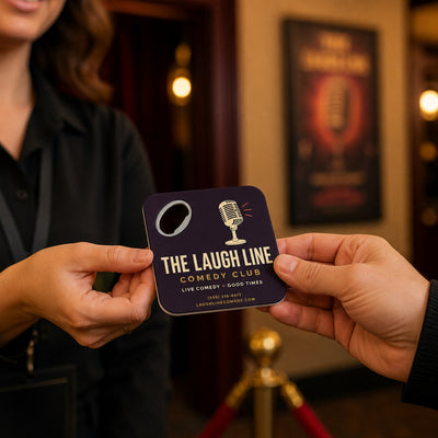 Comedy Club custom logo bottle opener magnet - promotional bottle opener magnet