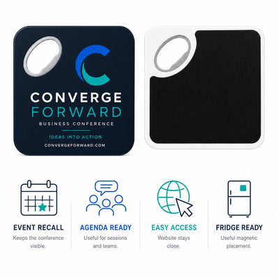 Conference Branded custom logo bottle opener magnet - product features