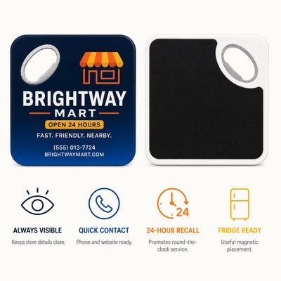 Convenience Store custom logo bottle opener magnet - product features