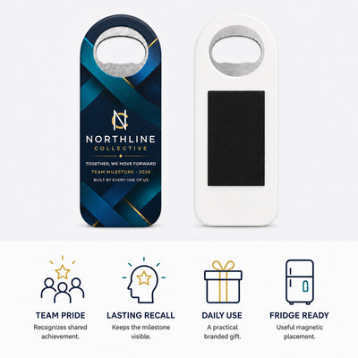 Corporate Team Gift custom logo bottle opener magnet - product features