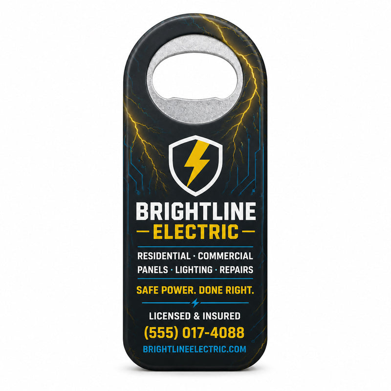 Electrician Logo Bottle Opener Magnets