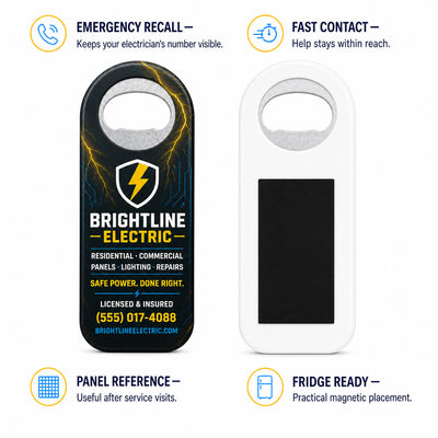 Electrician Logo custom logo bottle opener magnet - product features