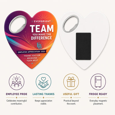 Employee Appreciation custom logo bottle opener magnet - product features