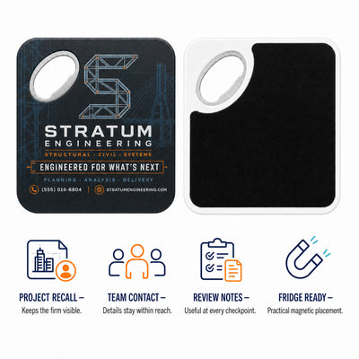 Engineering Company custom logo bottle opener magnet - product features