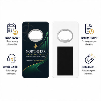 Financial Advisor Promotional custom logo bottle opener magnet - product features