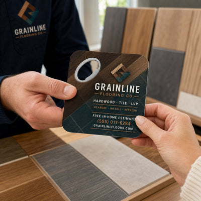 Flooring Company custom logo bottle opener magnet - promotional bottle opener magnet