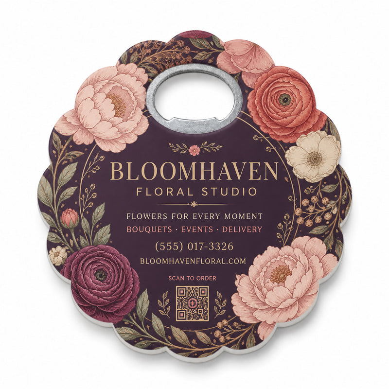 Florist Logo Bottle Opener Magnets