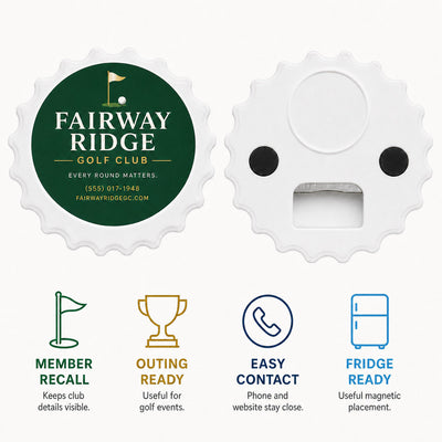 Golf Club custom logo bottle opener magnet - product features