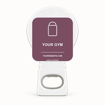 Gym Logo Bottle Opener Magnets — sample front artwork