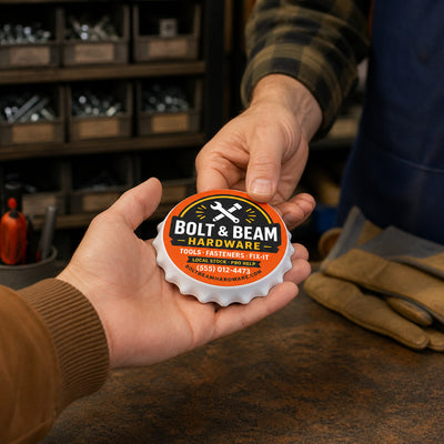 Hardware Store custom logo bottle opener magnet - promotional bottle opener magnet