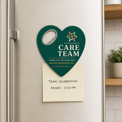 Healthcare Team Appreciation custom logo bottle opener magnet - promotional bottle opener magnet