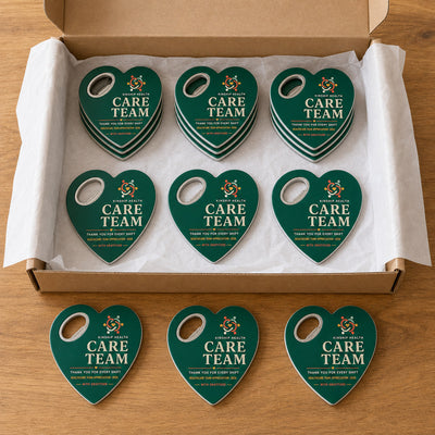 Healthcare Team Appreciation custom logo bottle opener magnet - bulk order prepared for packing