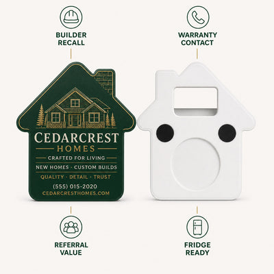 Home Builder Promotional custom logo bottle opener magnet - product features