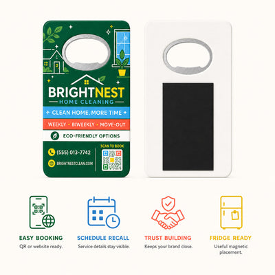 House Cleaning Service custom logo bottle opener magnet - product features