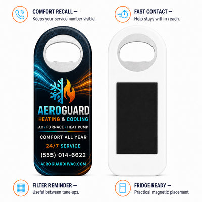HVAC Service custom logo bottle opener magnet - product features