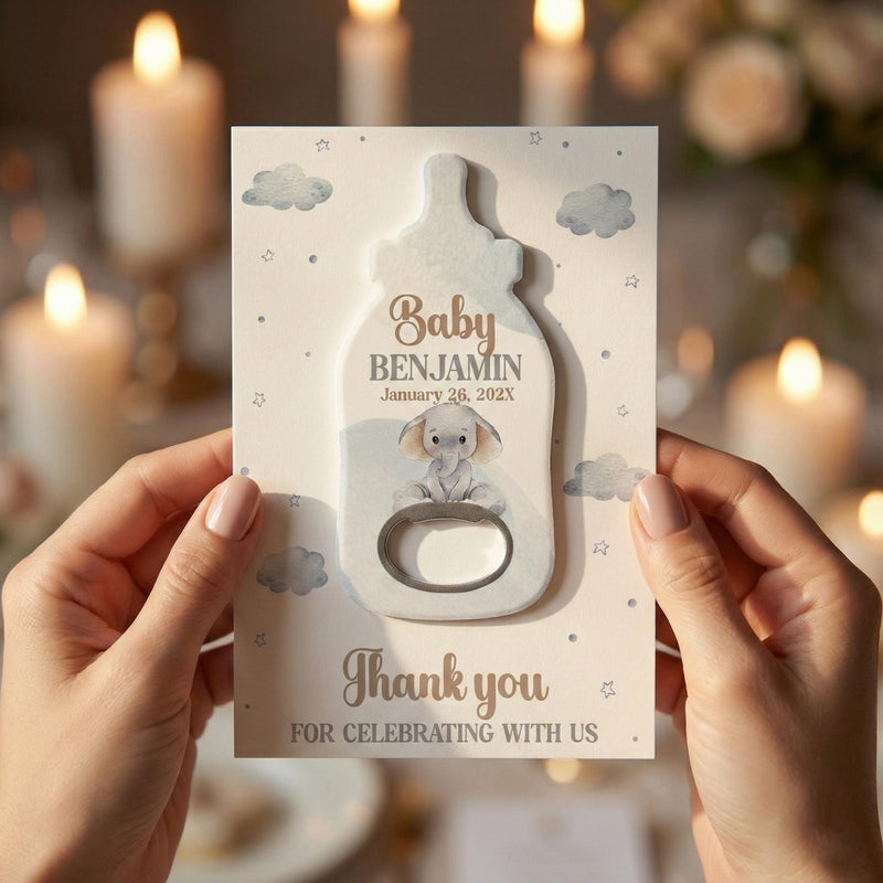 Cloudy Sky Baby Shower Bottle Opener Magnets