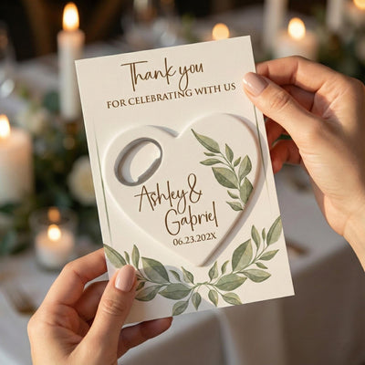 Heart Shape Floral Greenery wedding bottle opener magnet — featured product view