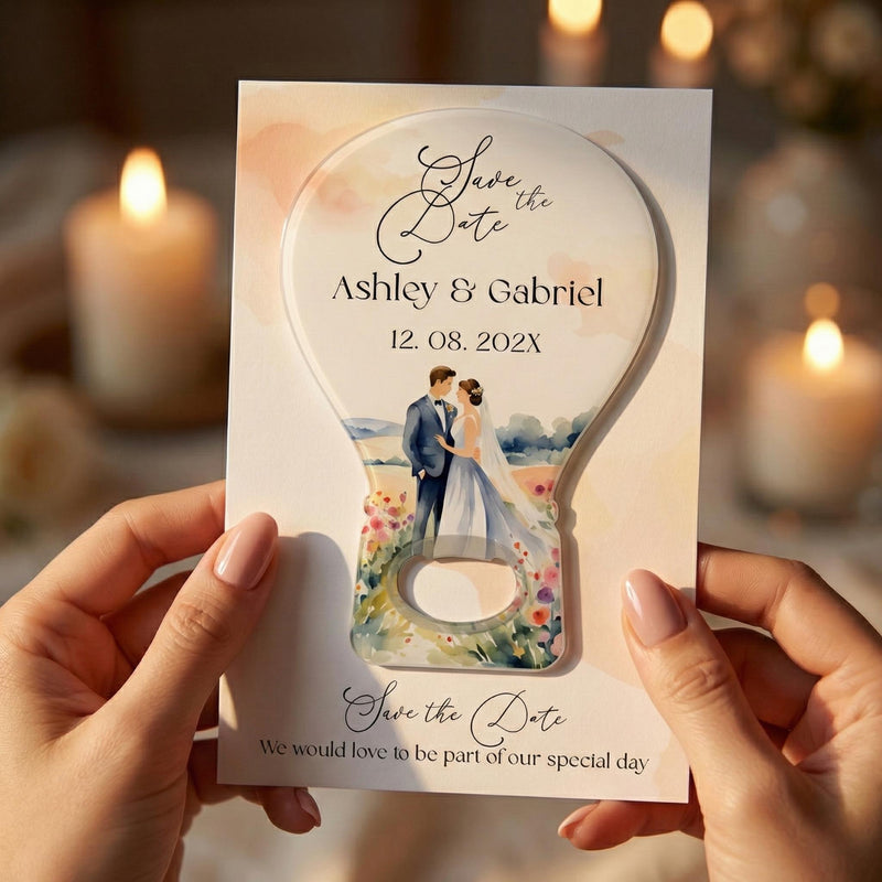 Balloon Shape Save the Date Bottle Opener Magnets