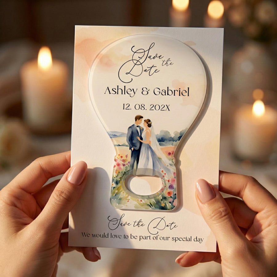 Balloon Shape Save the Date Bottle Opener Magnets