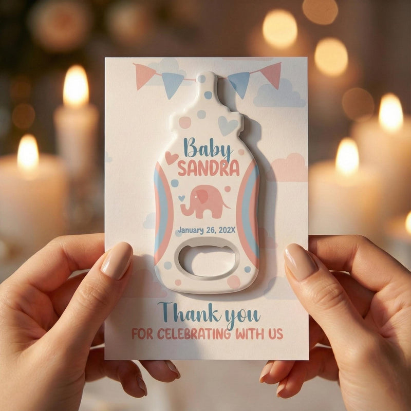 Elephant Baby Shower Bottle Opener Magnets