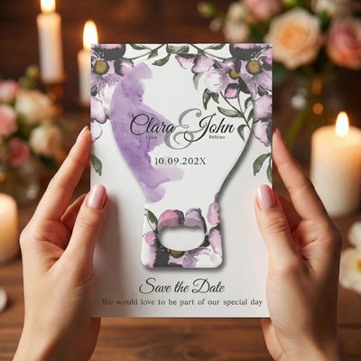 Floral save the date bottle opener magnet — featured product view