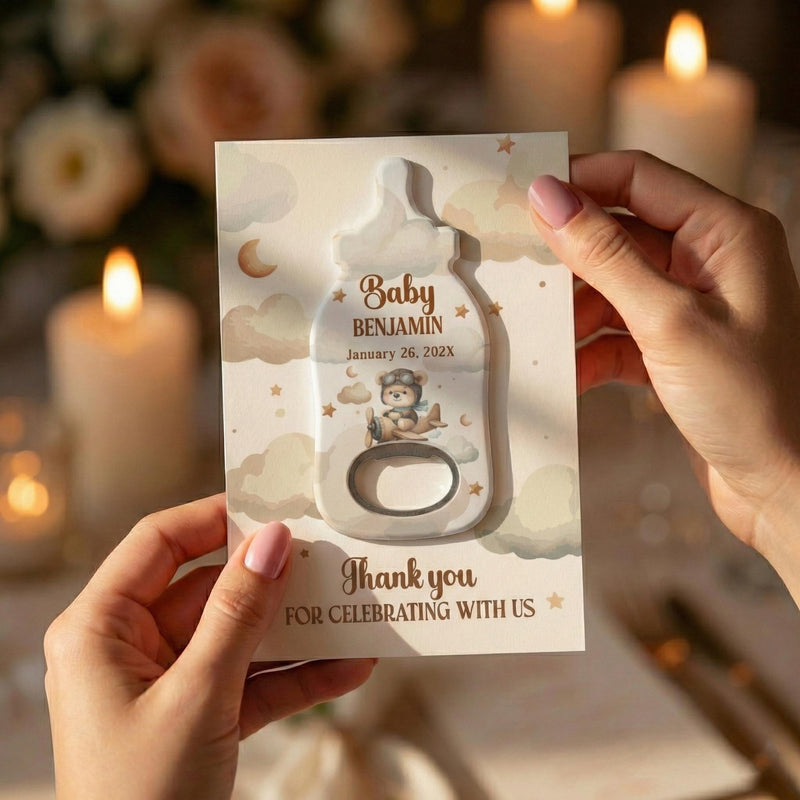 Welcome Baby Shower Bottle Opener Magnets