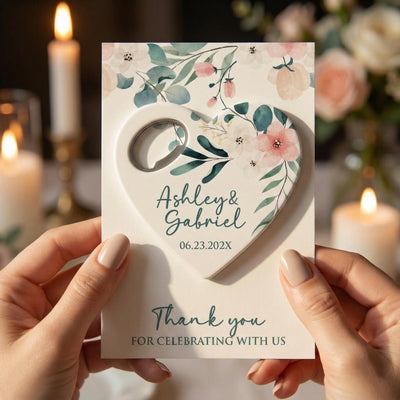 Heart Floral wedding bottle opener magnet — featured product view