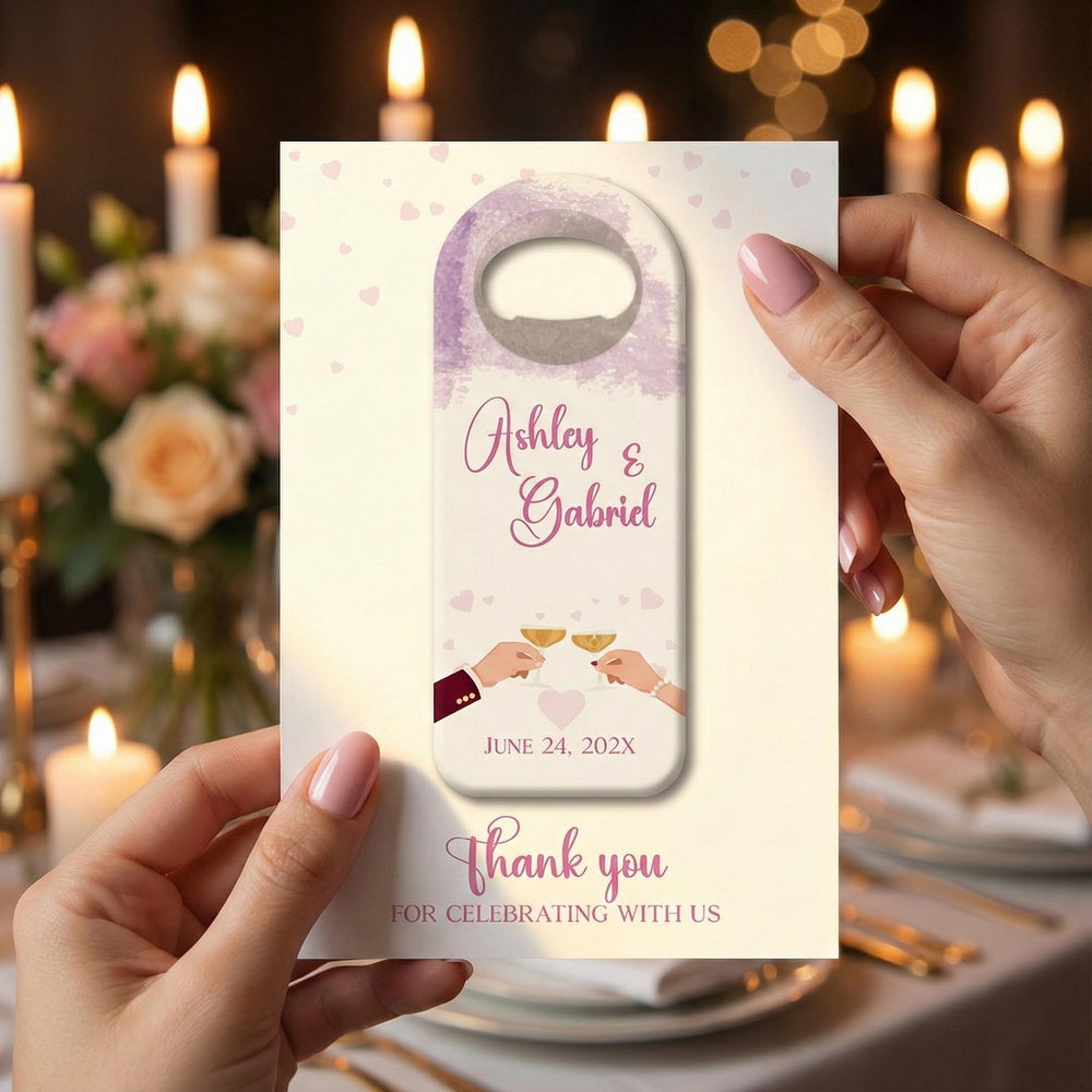Modern Event wedding bottle opener magnet — featured product view