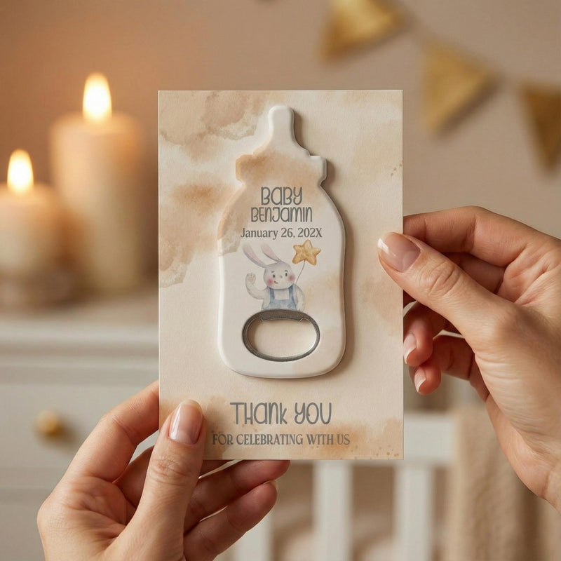 Rabbit Baby Shower Bottle Opener Magnets