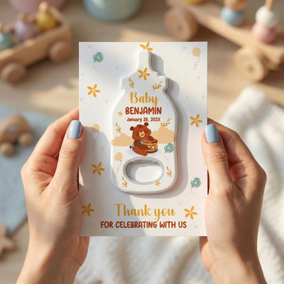 Bear Theme baby shower bottle opener magnet — featured product view
