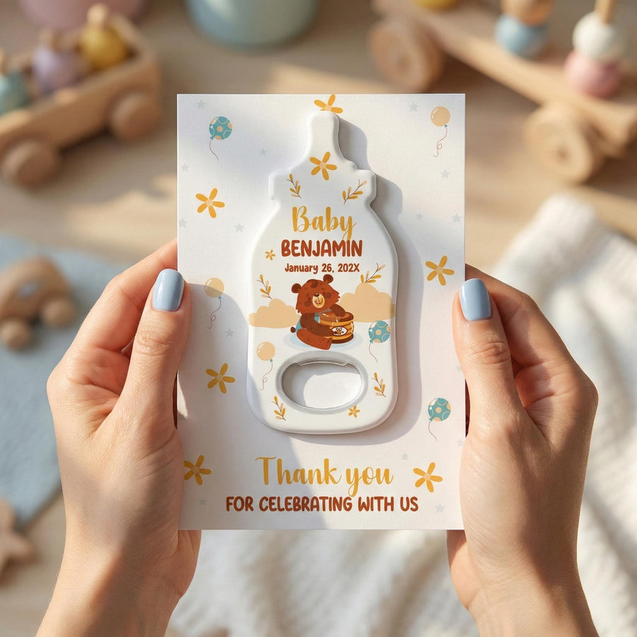 Bear Theme Baby Shower Bottle Opener Magnets