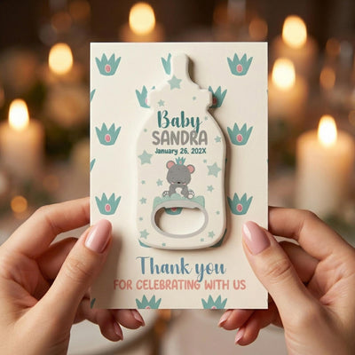 Classic baby shower bottle opener magnet — featured product view