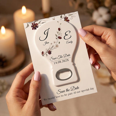 Light Bulb wedding bottle opener magnet — featured product view