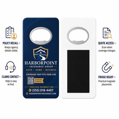 Insurance Agency custom logo bottle opener magnet - product features