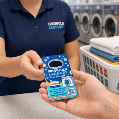 Laundromat Promotional custom logo bottle opener magnet - promotional bottle opener magnet