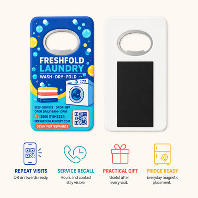 Laundromat Promotional custom logo bottle opener magnet - product features