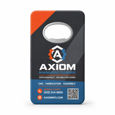 Manufacturer custom logo bottle opener magnet - front view of the printed promotional magnet