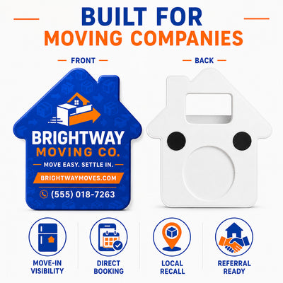 Moving Company Promotional custom logo bottle opener magnet - product features
