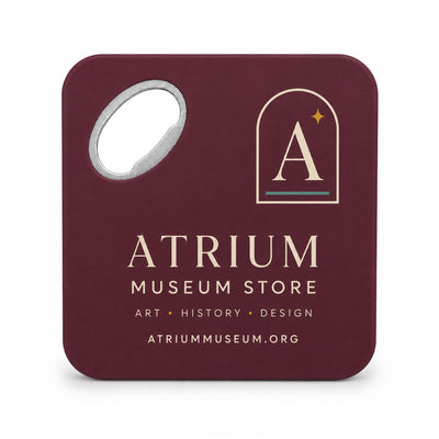 Museum Gift Shop custom logo bottle opener magnet - front view of the printed promotional magnet