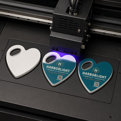 Nonprofit Event custom logo bottle opener magnet - close-up of the UV printed logo